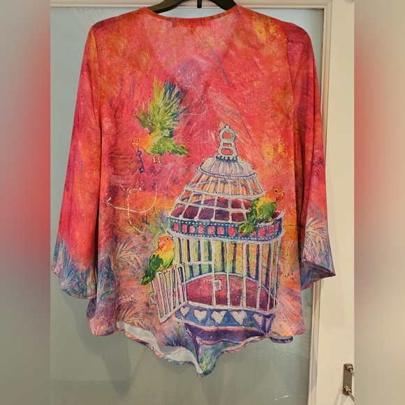 Bird print top. Wear art. Flat friendly! - Picture 2 of 10